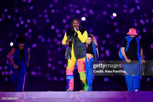 Baker Boy performs during the Birmingham 2022 Commonwealth Games Closing Ceremony at Alexander Stadium on August 08, 2022 on the Birmingham, England.