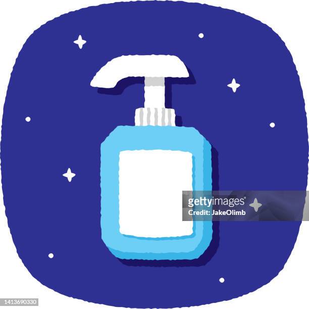 soap dispenser doodle 4 - hand washing cartoon stock illustrations