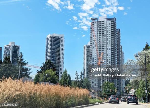 100th avenue in downtown surrey, canada - surrey stock pictures, royalty-free photos & images