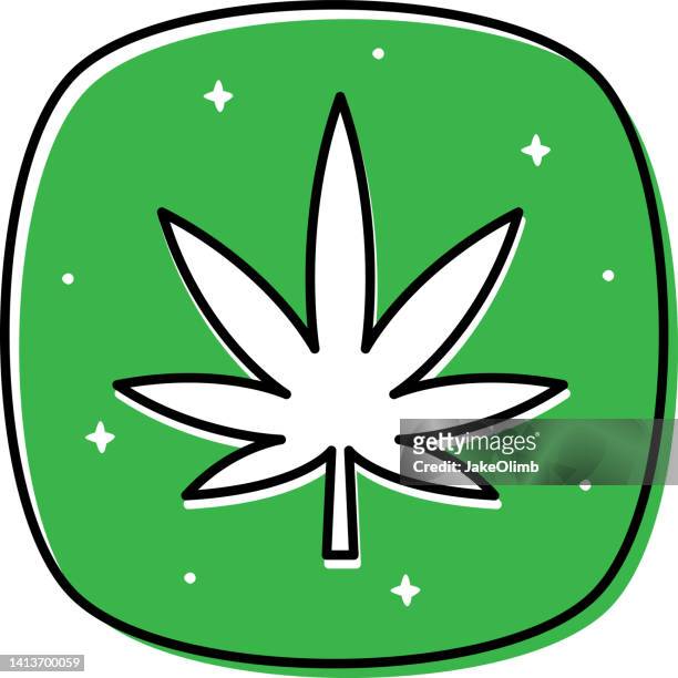 marijuana leaf doodle 2 - bong stock illustrations