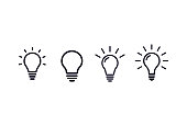 lightbulb icon vector. light, ideas, creativity symbol vector design