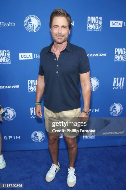 Rob Lowe attends Ping Pong 4 Purpose at Dodger Stadium presented by Skechers and UCLA Health at Dodger Stadium on August 08, 2022 in Los Angeles,...