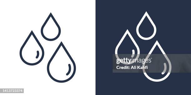 ilustraciones, imágenes clip art, dibujos animados e iconos de stock de icono de gota de agua - caer