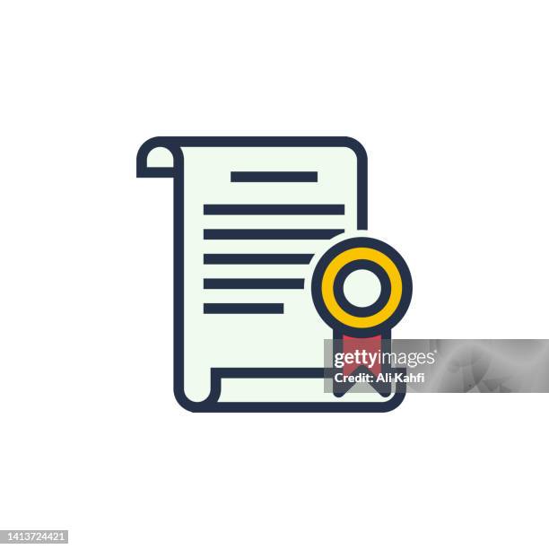 award certificate icons - certificate icon stock illustrations
