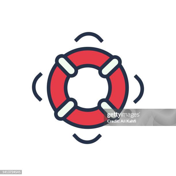 lifebuoy icon - fighting ring stock illustrations