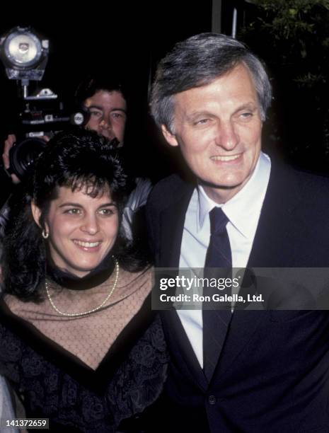 Alan Alda and daughter Elizabeth Alda attend the premiere of "Sweet Liberty" on April 22, 1986 at the Academy Theater in Beverly Hills, California.