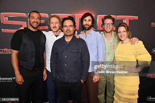 Actors Jesse Williams, Owen Wilson, Michael Peña, director/writers Ariel Schulman and Henry Joost and actor Jessie Mueller attend the Paramount+...