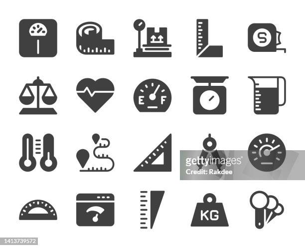 measuring - icons - length stock illustrations