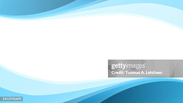 ocean wave shapes made of simple light blue and blue wavy lines on white. - light blue pattern background stock pictures, royalty-free photos & images