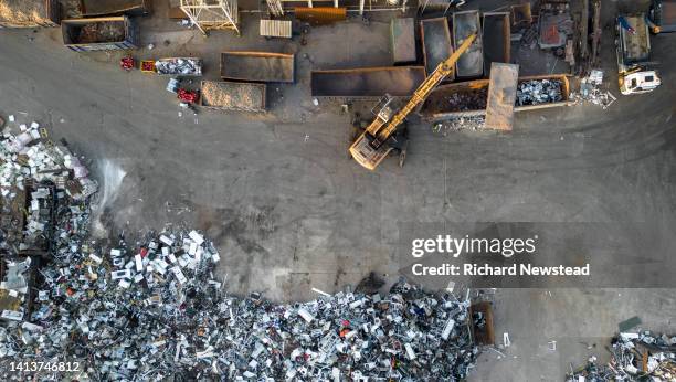 scrap metal yard - recycling stock pictures, royalty-free photos & images