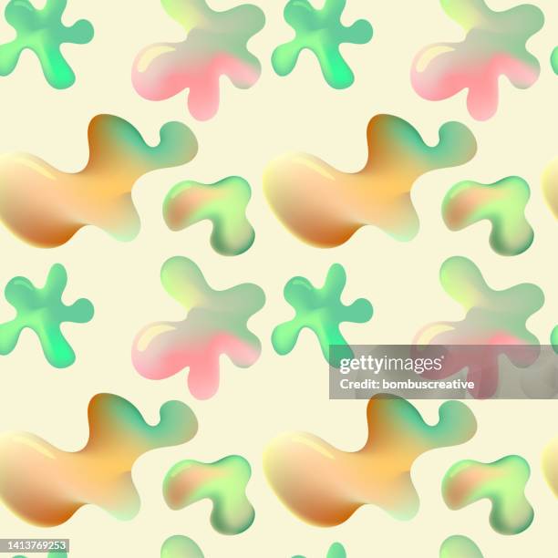 colorful abstract amorphous shapes pattern - rainbow gradient mesh stock illustrations