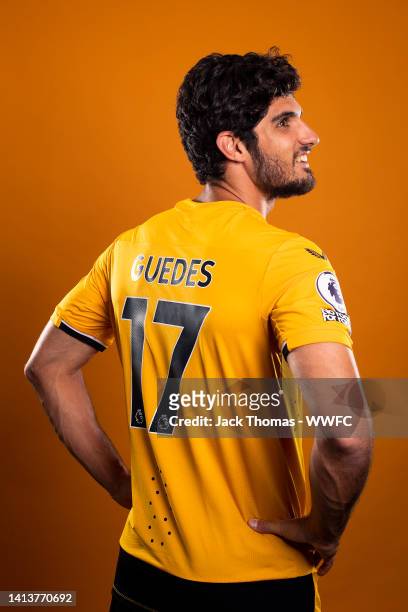 Wolverhampton Wanderers unveil new signing Goncalo Guedes at The Sir Jack Hayward Training Ground on August 08, 2022 in Wolverhampton, England.