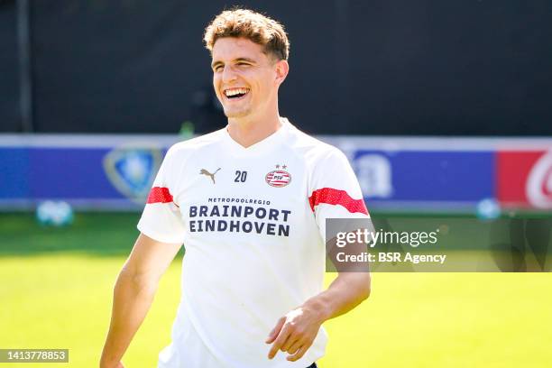 Guus Til of PSV during a Training Session of PSV Eindhoven prior to the UEFA Champions League Third Qualifying Round Second Leg match between PSV and...