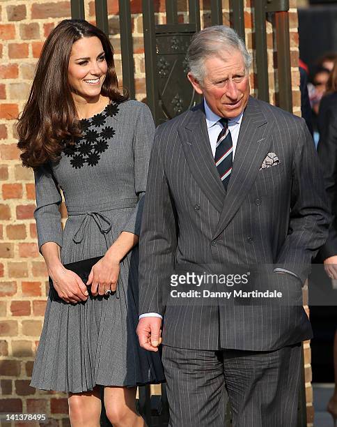 Catherine, Duchess of Cambridge and Prince Charles, Prince of Wales visit The Prince's Foundation for Children and The Arts at Dulwich Picture...