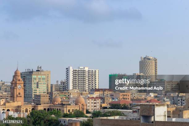 famous landmarks of karachi, sadar karachi on bright sunny day - karachi city stock pictures, royalty-free photos & images
