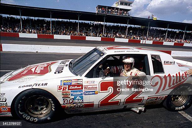 September 5, 1983: Bobby Allison gets set to head to victory lane after winning the Southern 500 NASCAR Cup race at Darlington Raceway. The victory...