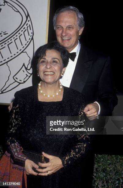 Alan Alda and wife Arlene Weiss attend 52nd Annual Golden Globe Awards on January 21, 1995 at the Beverly Hilton Hotel in Beverly Hills, California.