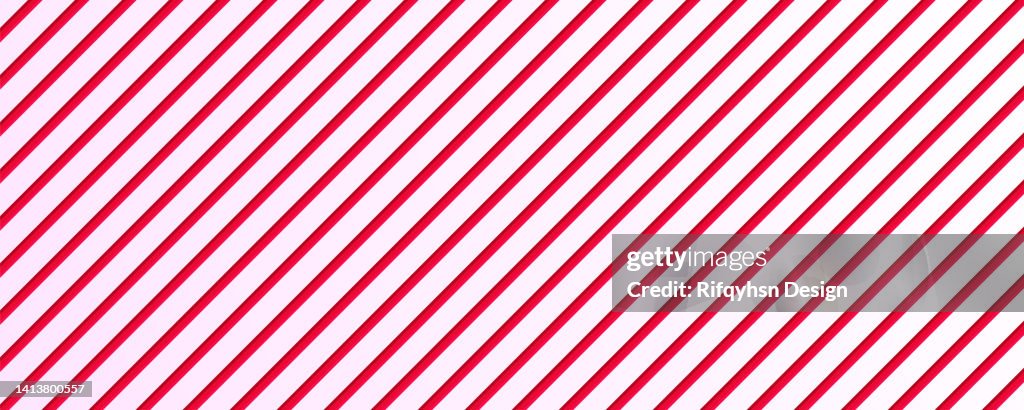 Candy cane Christmas background, peppermint diagonal stripes print seamless pattern
