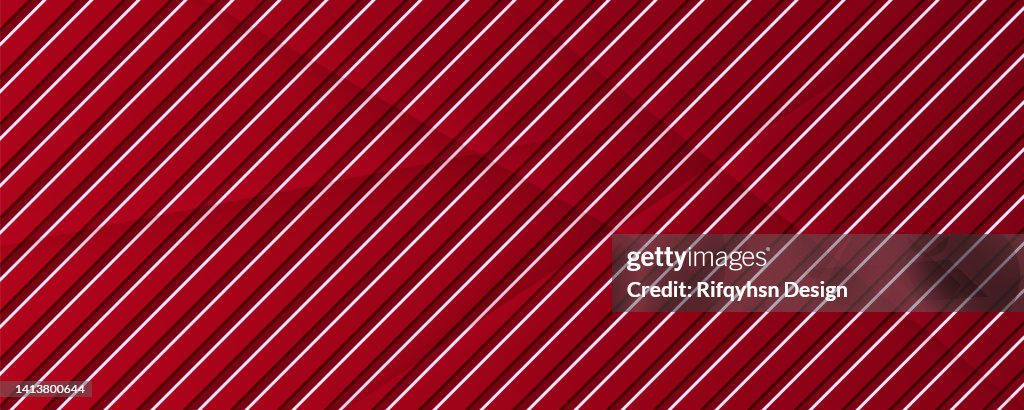 Candy cane Christmas background, peppermint diagonal stripes print seamless pattern