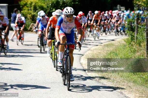 Clement Davy of France and Team Groupama - FDJ leads the peloton during the 34th Tour de l'Ain 2022 - Stage 1 a 152km stage from...