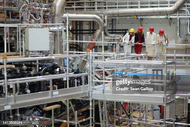 Delegation including Federal Education and Research Minister Bettina Stark-Watzinger as well as Sibylle Guenter , Scientific Director at the Max...