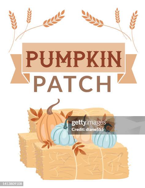 fall harvest festival elements on a transparent background - hayride stock illustrations