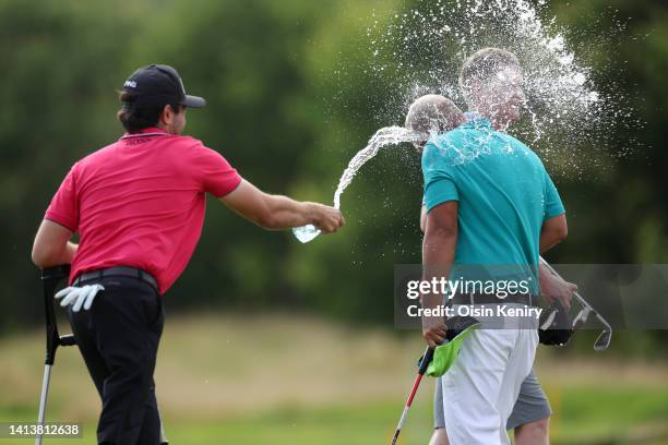 Tommaso Perrino of Italy celebrates after winning the G4D event at The ISPS Handa World Invitational presented by AVIV Clinics at Galgorm Castle and...