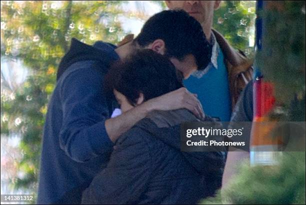 Families of the victims attend the morgue following a bus crash that killed 22 children in Switzerland, on March 15, 2012 in Sion, Switzerland. The...