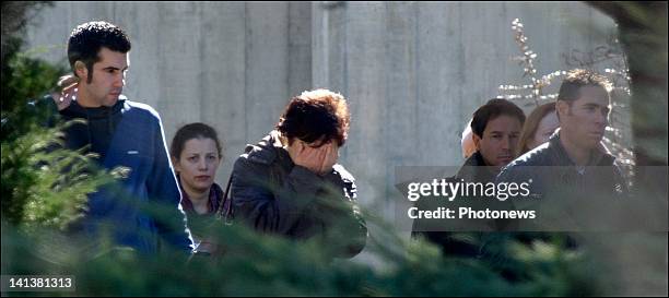 Families of the victims attend the morgue following a bus crash that killed 22 children in Switzerland, on March 15, 2012 in Sion, Switzerland. The...