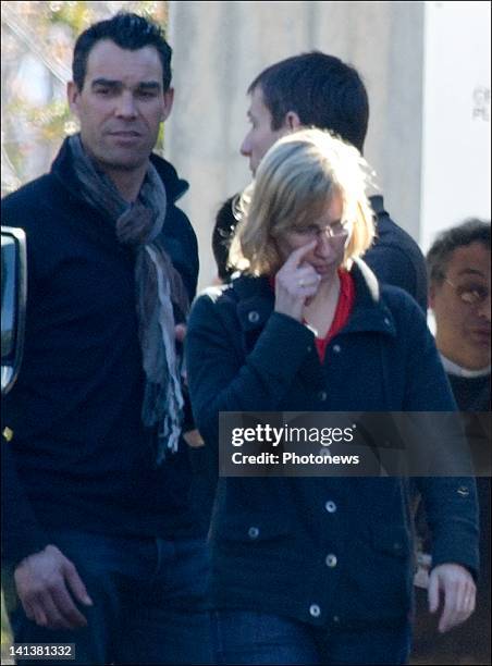 Families of the victims attend the morgue following a bus crash that killed 22 children in Switzerland, on March 15, 2012 in Sion, Switzerland. The...