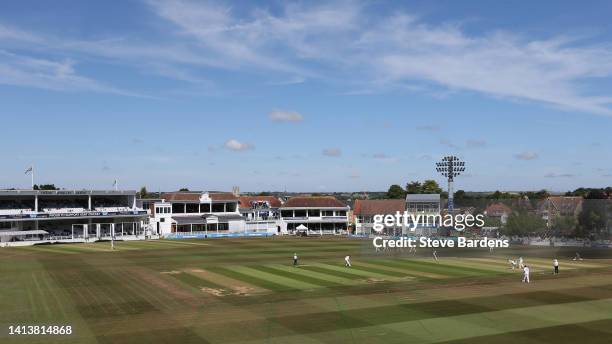 General view of The Spitfire Ground during the tour match between England Lions and South Africa at The Spitfire Ground on August 09, 2022 in...