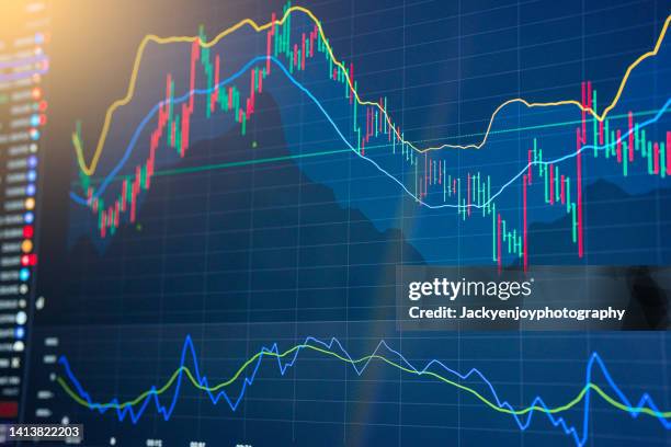selective focus of financial background stock exchange graph - roi stockfoto's en -beelden