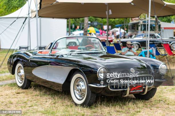 Chevrolet Corvette C1 American convertible sports car on display during the classic days event on August 6, 2022 in Düsseldorf, Germany. The 2022...