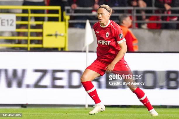 Viktor Fischer of Royal Antwerp FC looks on during the Pro League match between Royal Antwerp FC and sv Zulte Waregem at the Bosuilstadion on July...