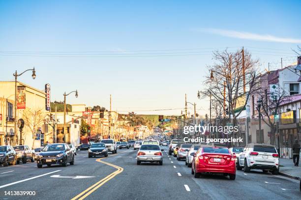 traffic in lincoln heights, los angeles - dashboard camera point of view stock pictures, royalty-free photos & images