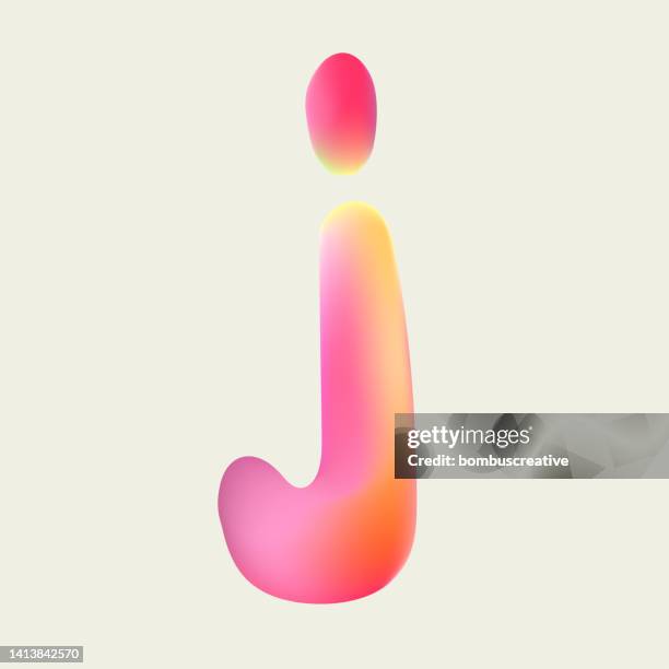 abstract alphabet amorphous j letter design - rainbow gradient mesh stock illustrations
