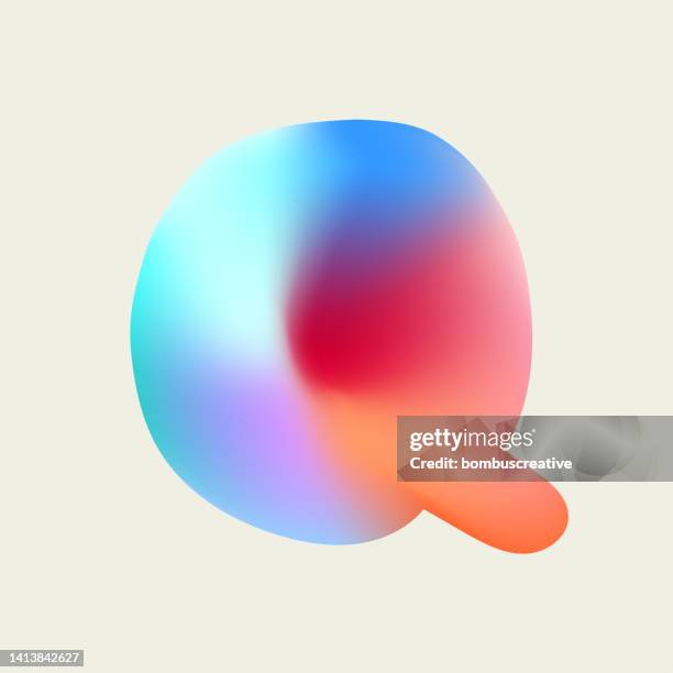 abstract alphabet amorphous q letter design - rainbow gradient mesh stock illustrations