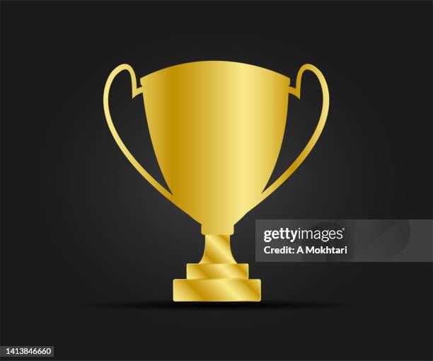 stockillustraties, clipart, cartoons en iconen met golden trophy icon. - voetbal trofee
