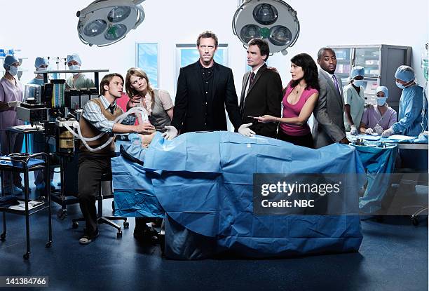 Jesse Spencer as Dr. Robert Chase, Jennifer Morrison as Dr. Allison Cameron, Hugh Laurie as Dr. Gregory House, Robert Sean Leonard as Dr. James...