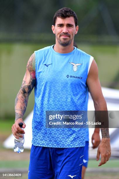 Alessio Romagnoli of SS Lazio during the SS Lazio training session at the Formello sport centre on August 09, 2022 in Rome, Italy.