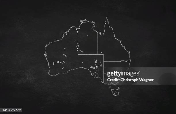 kreide tafel - australia - australia map stock pictures, royalty-free photos & images