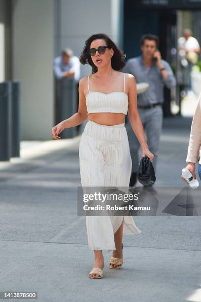 Aubrey Plaza is seen in Manhattan on August 09, 2022 in New York City.