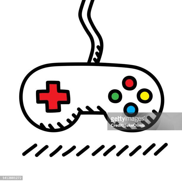 video game controller doodle 6 - handheld video game stock illustrations