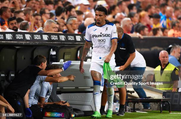 Ederson Dos Santos of Atalanta BC looks on during the 50th Edition of Trofeu Taronja match between Valencia CF and Atalanta BC at Estadi de Mestalla...