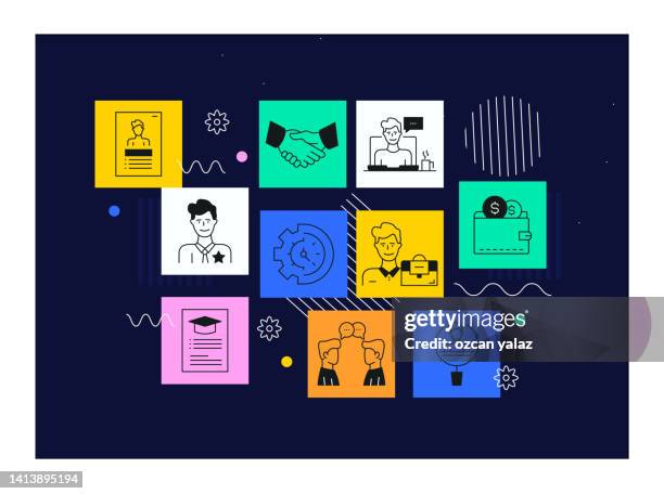 recruitment related vector banner design concept. - candidate selection stock illustrations