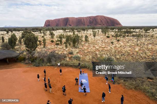 General view during the ICC Men's T20 World Cup Trophy Tour at Uluru on August 09, 2022 in Uluru, Australia. The T20 World Cup World Cup Trophy will...