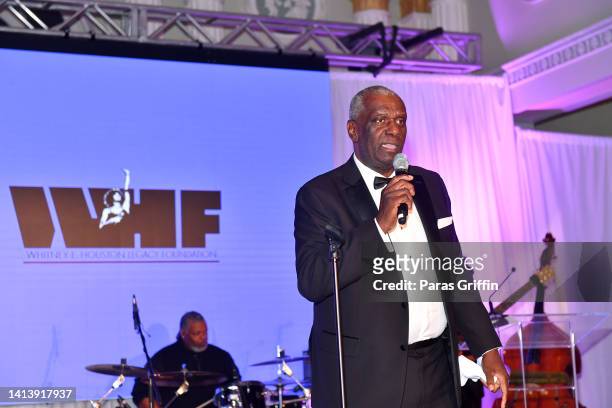 Gary Houston speaks on stage during Inaugural Whitney E. Houston Legacy Foundation Black Tie Gala at The Biltmore Ballrooms on August 09, 2022 in...