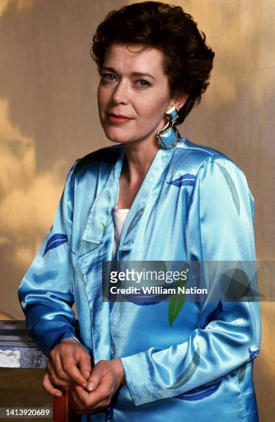 Dutch actress and model Sylvia Kristel , poses for a portrait on the set of the drama and romance film Emmanuelle Forever on April 24, 1992 in El...