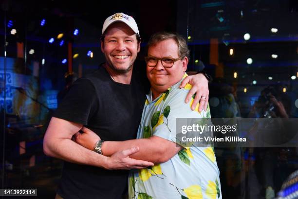 Ike Barinholtz and Andy Richter attend SiriusXM's Stern show summer school on Howard 101 broadcasts live from the SiriusXM Studios on August 09, 2022...