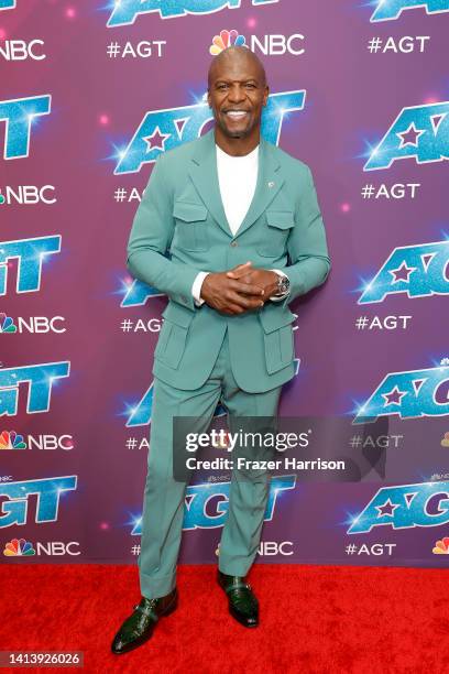 Terry Crews is seen at the red carpet for "America's Got Talent" Season 17 Live Show at Sheraton Pasadena Hotel on August 09, 2022 in Pasadena,...